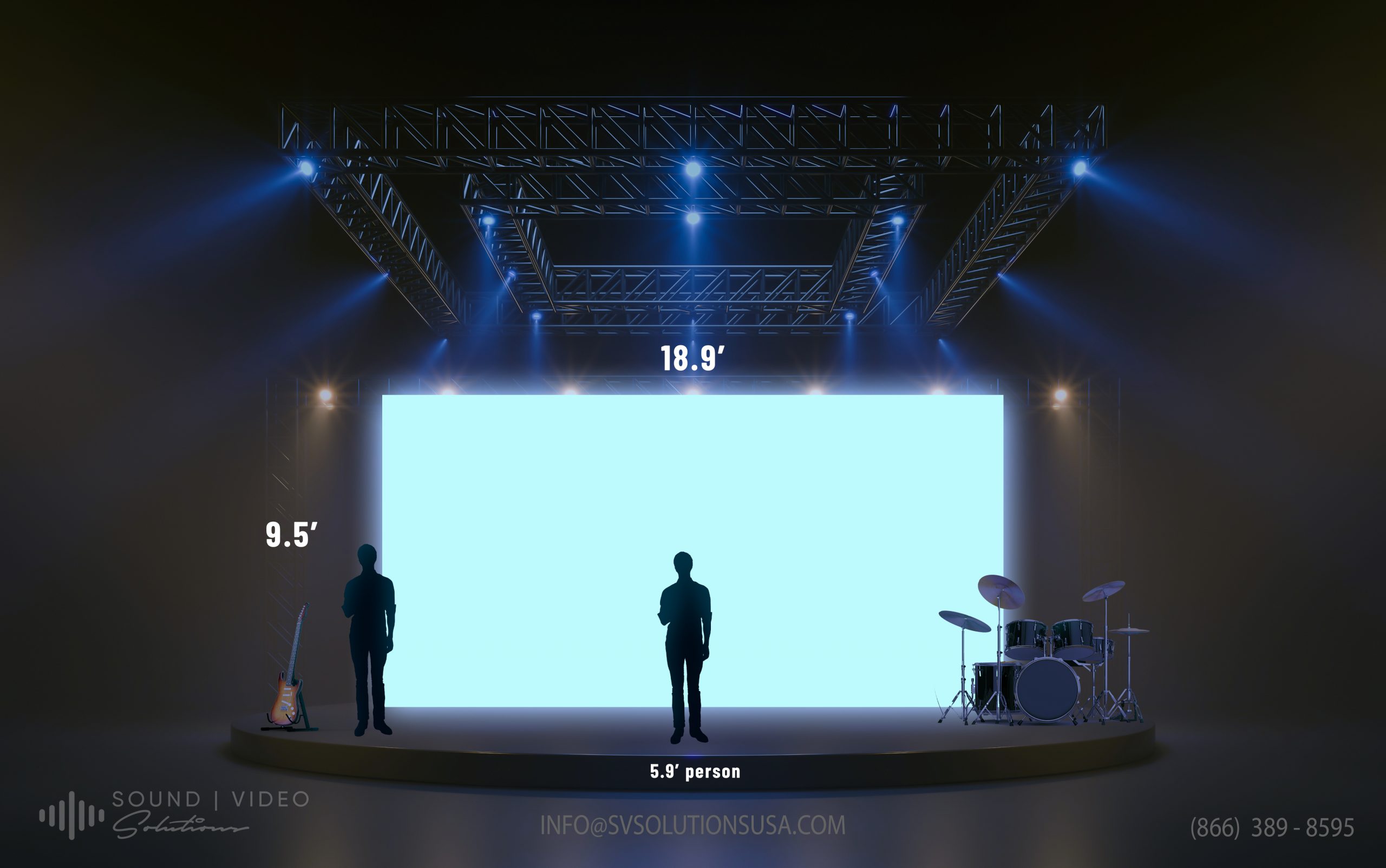 LED Video Wall 9.5′ x 6.3′ P5mm Indoor for Church and House of