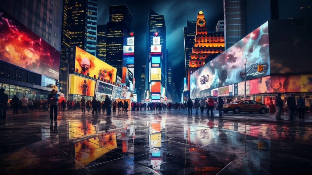 Big LED screen in New York City