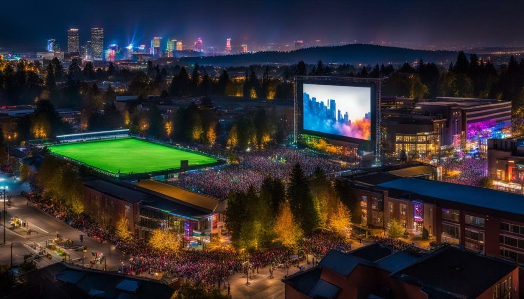 Outdoor LED screen in Eugene