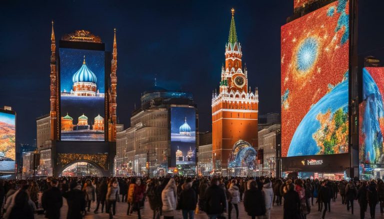 LED screen panels in Moscow