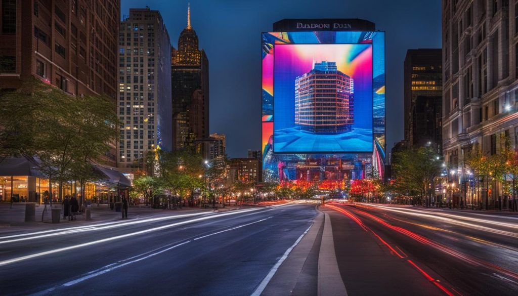 Big LED screen in Dearborn