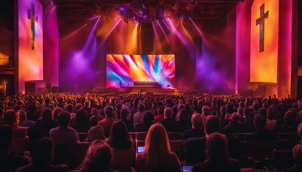 High-resolution LED screen for worship