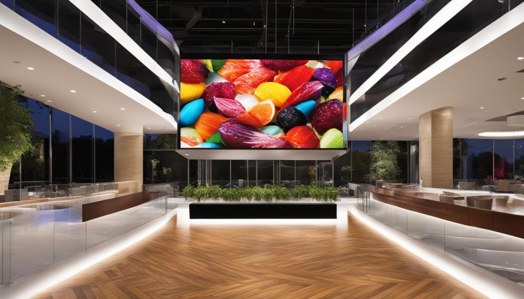 Indoor LED video screen advertising