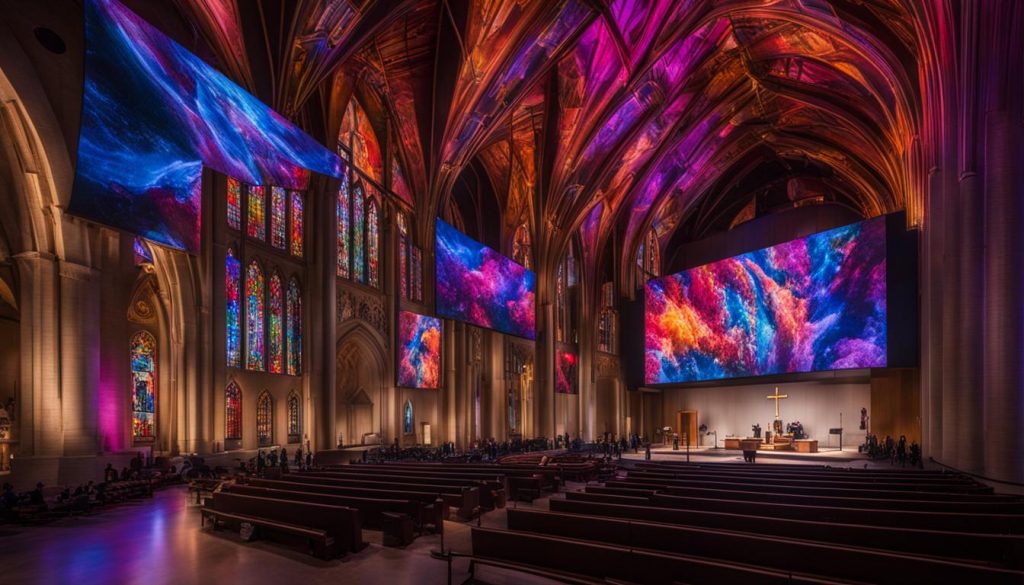 LED video wall installed in a church