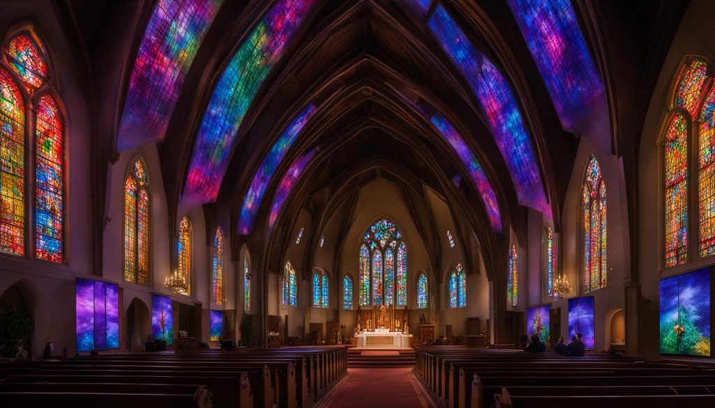 LED wall for church service