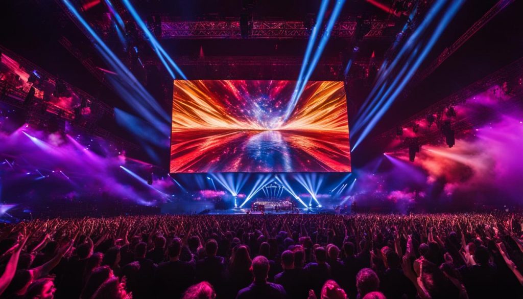 Large LED screen at a concert