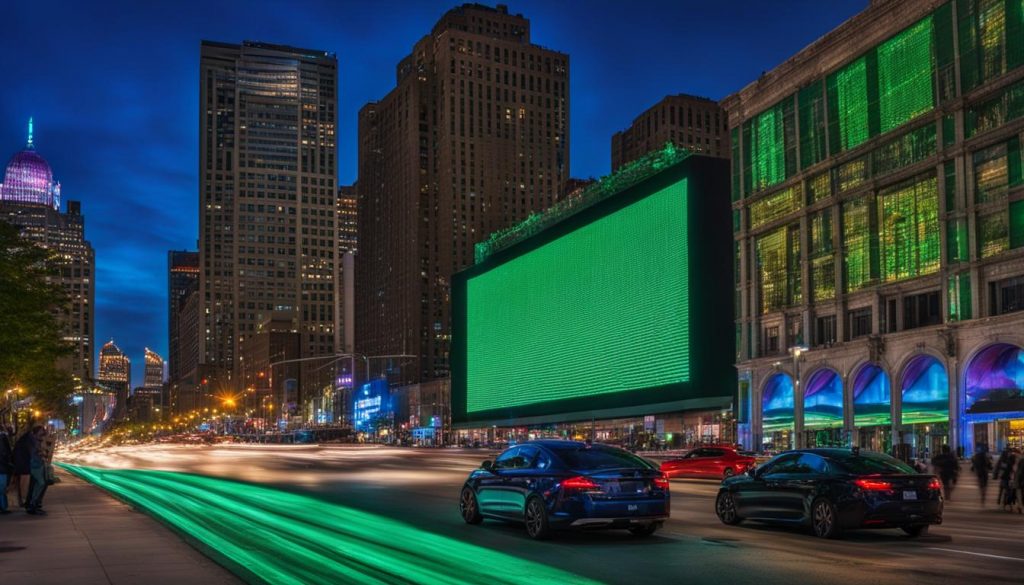 Outdoor LED screen in Detroit