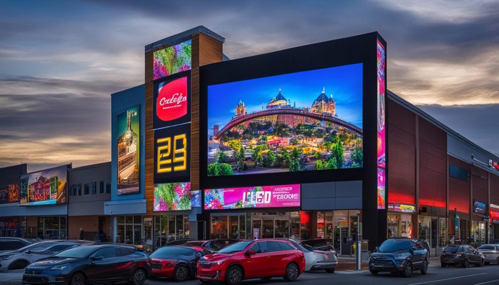 Outdoor advertising with LED screens