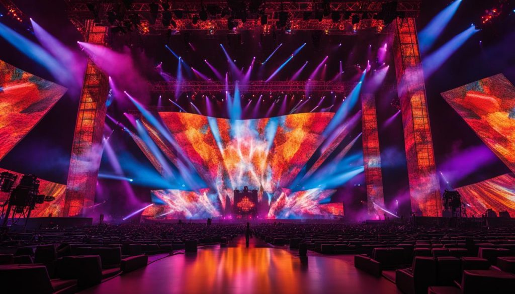 Concert stage video walls