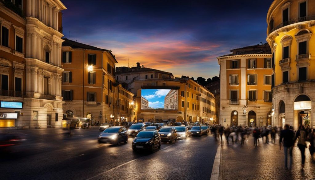 LED billboard advertising in Rome