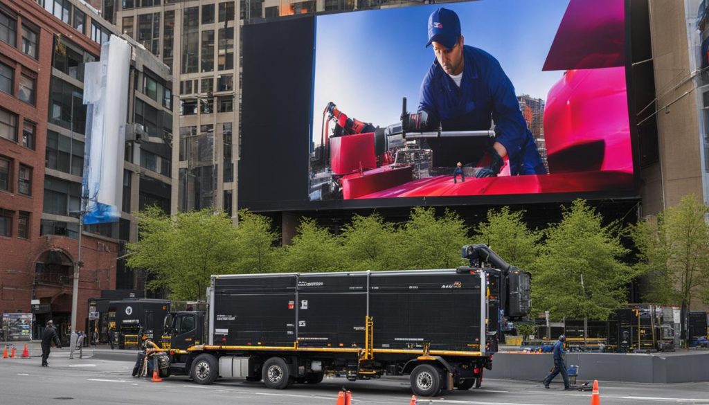 LED screen installation in Albany