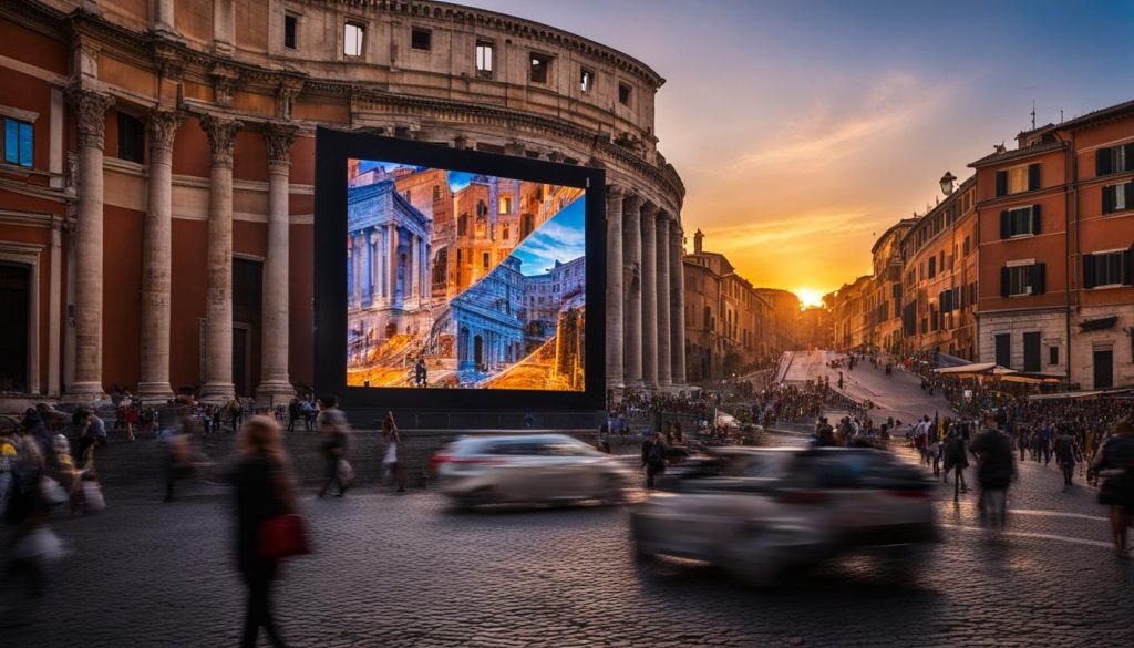 LED screen panels in Rome