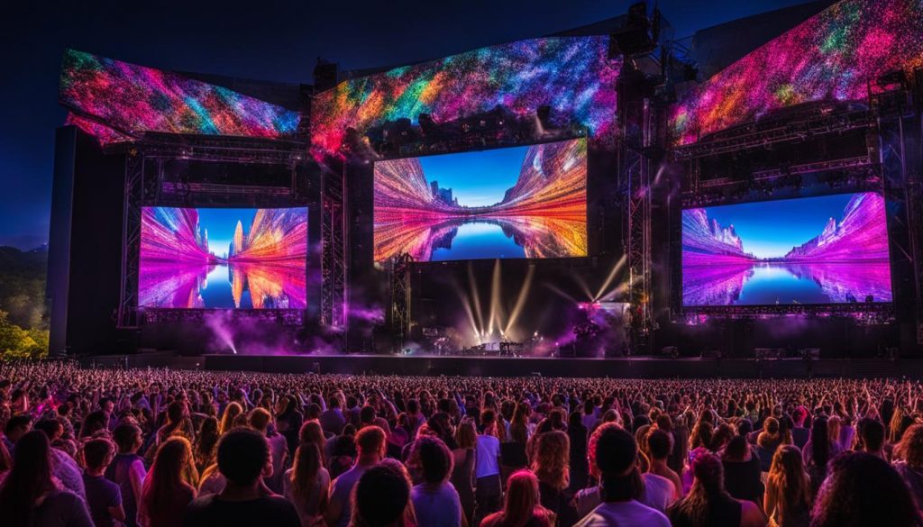 LED screens at an outdoor concert