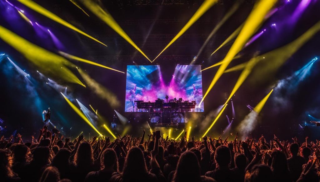 LED screens setup at a concert