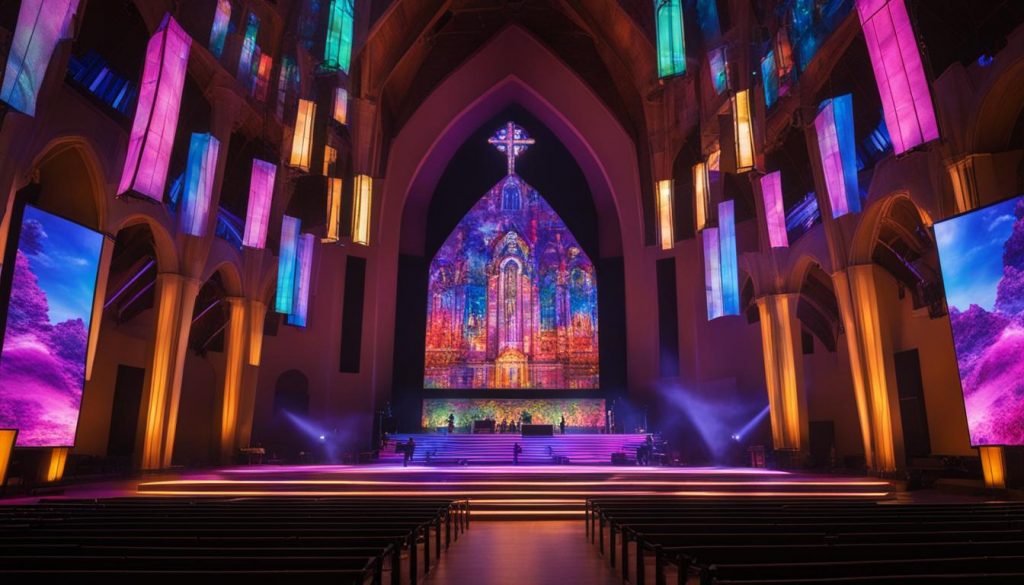 LED stage screens for worship service