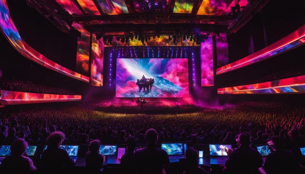 LED video wall in a concert