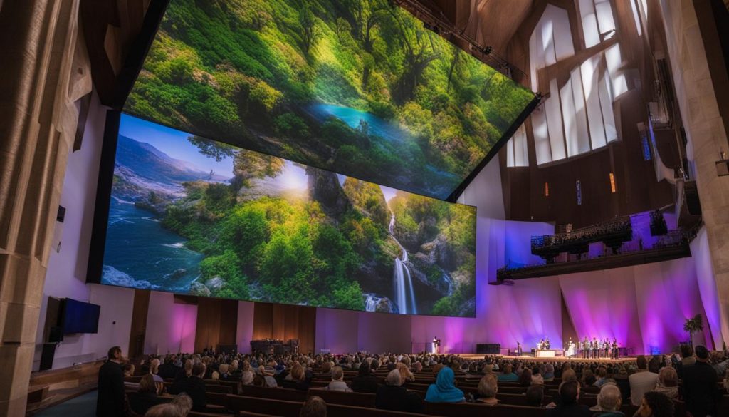 LED video wall in use at a church service