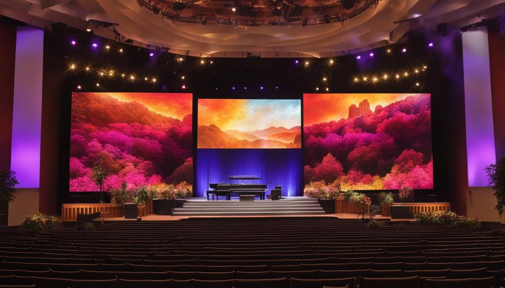 LED wall and LED stage screens for church worship environment