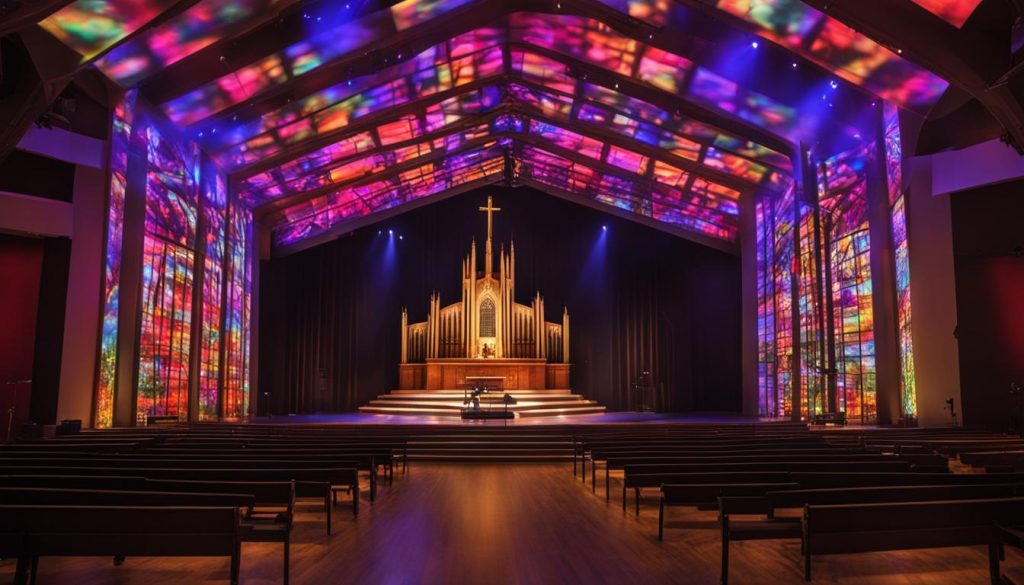 LED wall display for worship services