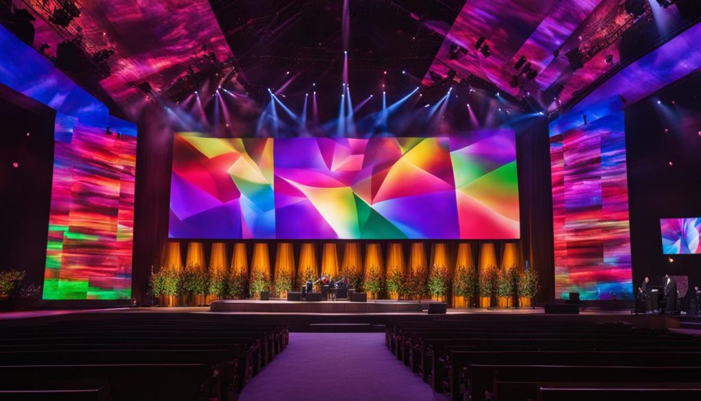 LED wall display for worship services