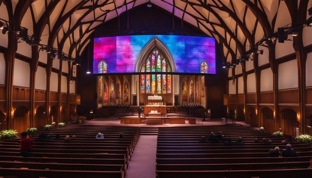 LED wall for church in Evanston