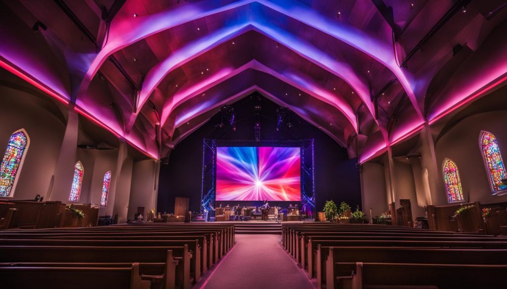 LED wall for worship services