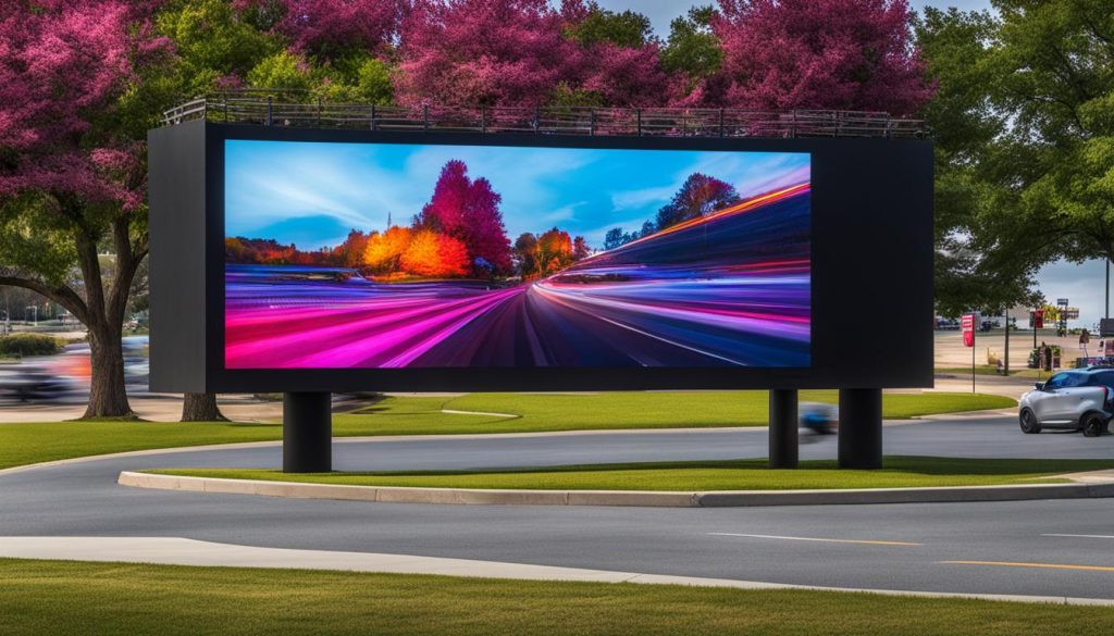 Outdoor advertising on LED screen