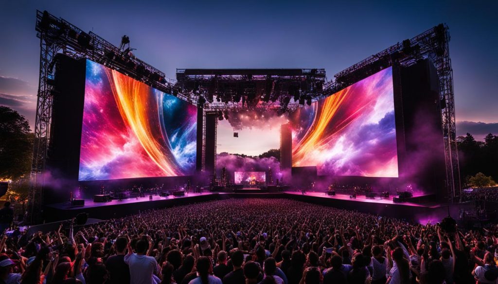 Outdoor concert video walls