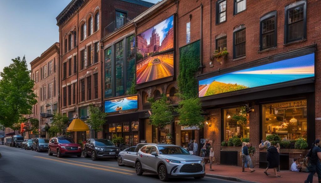 Outdoor display screen in Charlottesville