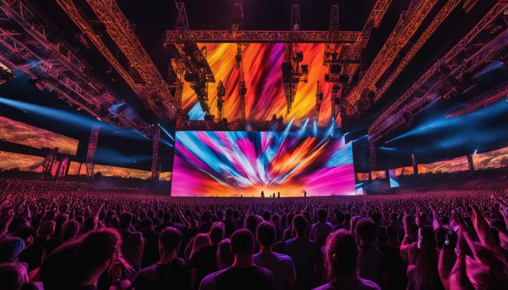 Outdoor video walls for concerts