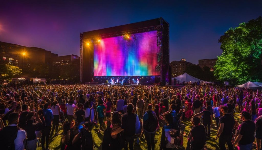 Portable LED wall for events in Newark