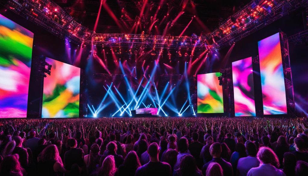 Video walls for concerts in Aurora