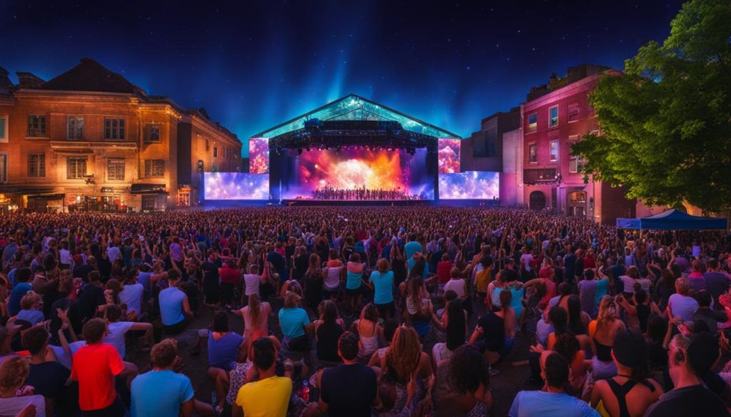 Video walls for concerts in Belleville