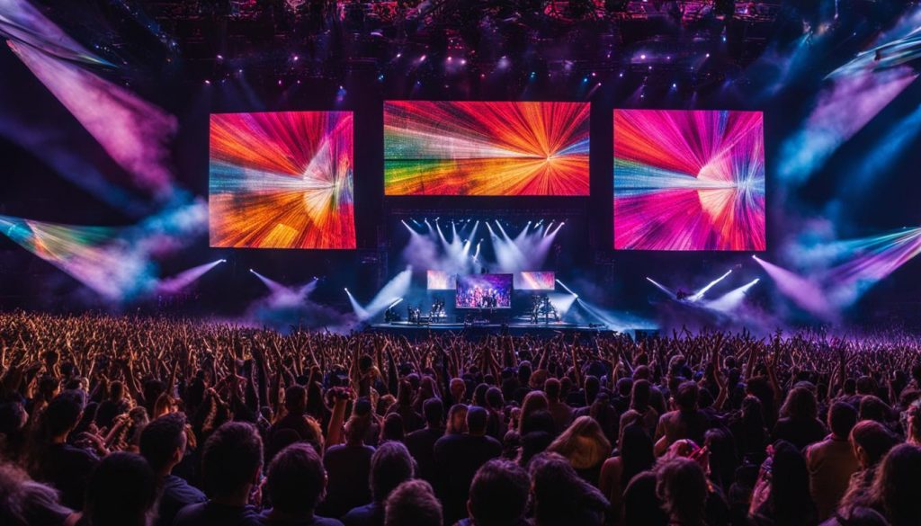 Video walls for concerts in Lakewood