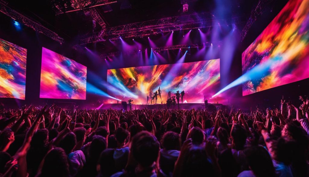 Video walls for concerts in Newton