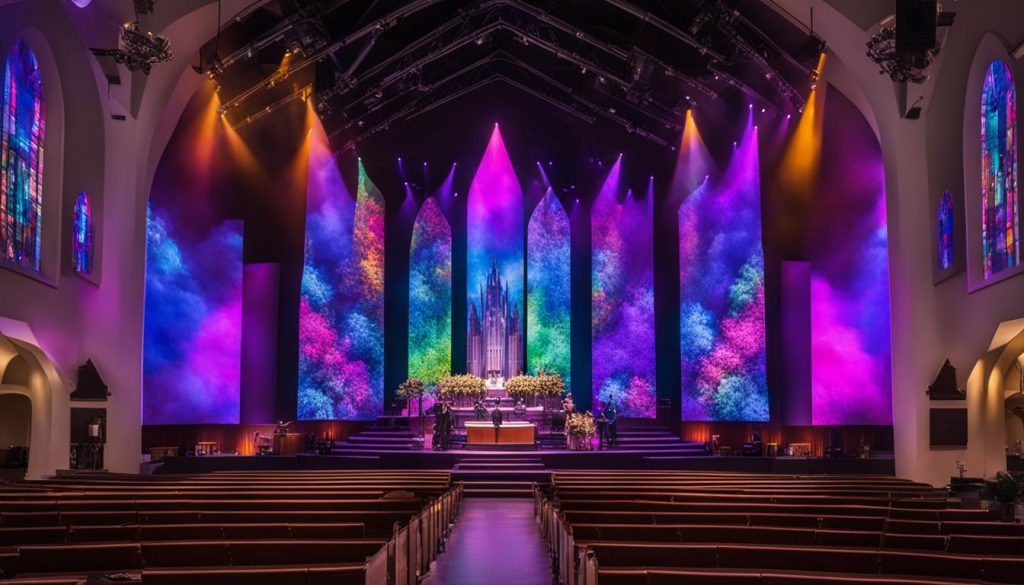 LED wall for church in Brick