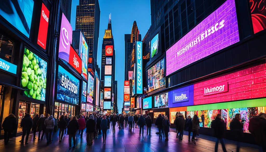 LED wall for storefront advertising in Bridgeport