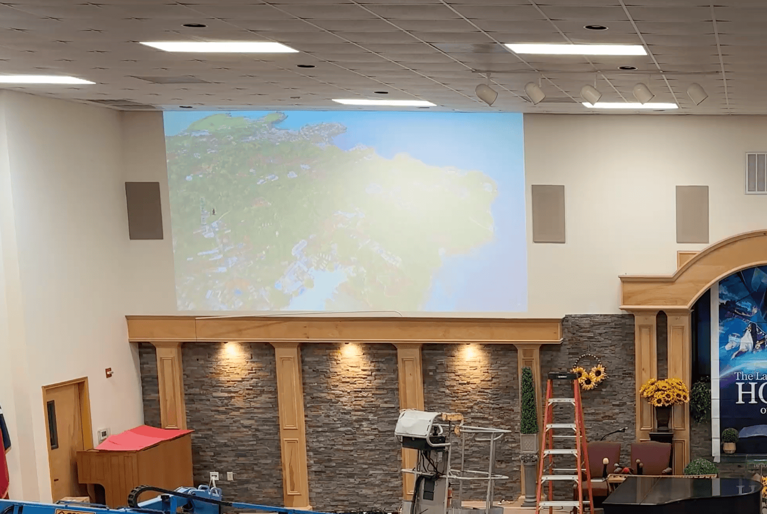 LED panel in bright venue at standard brightness