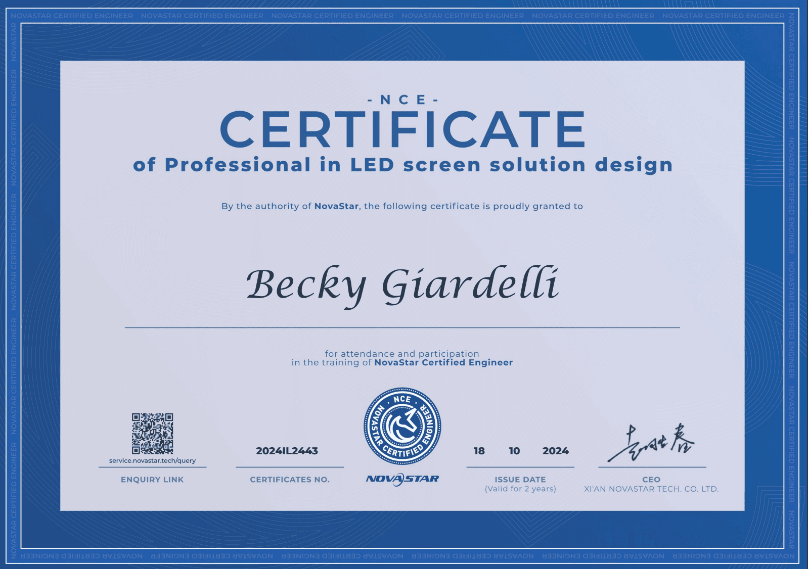 Becky Giardelli certification