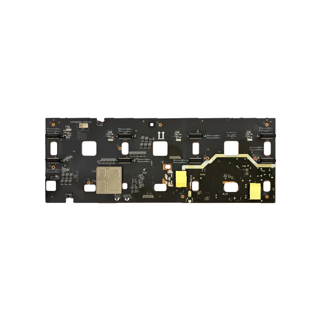 Connector side of the Absen KLCOB 3-in-1 integrated board with eight module connectors